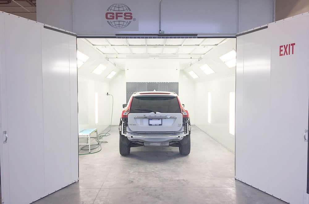 Car inside of Performer ES Spray Booth