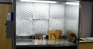 GFS Bench booth with items