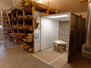 The Center's original GFS paint booth in their finishing studio - prior to expansion