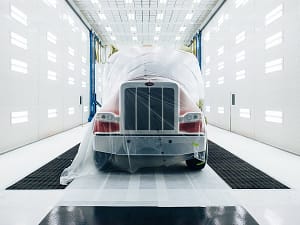 Transport Truck in paint booth