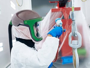 Spray painting parts