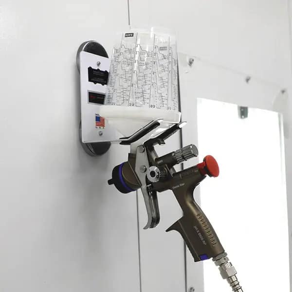 Global Finishing Solutions Single Gun Hanger - Organizational tool for paint booth equipment.