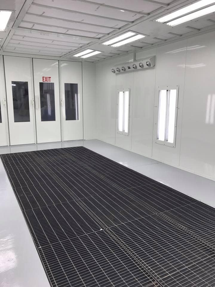 inside of spray paint booth