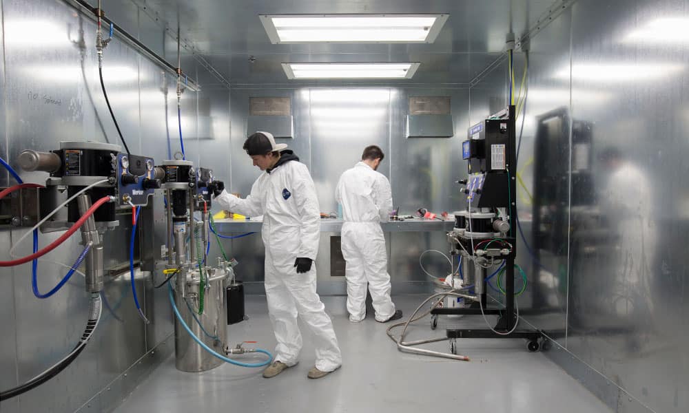 industrial paint mix room