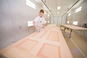 Sanding in booth