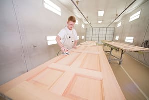 Sanding in booth