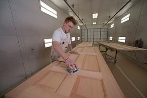 Sanding in booth
