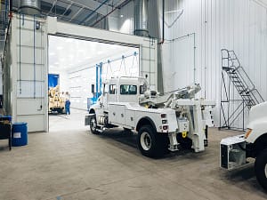 Tow Trucks lined up for painting