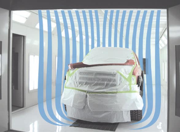 GFS downdraft paint booth with truck