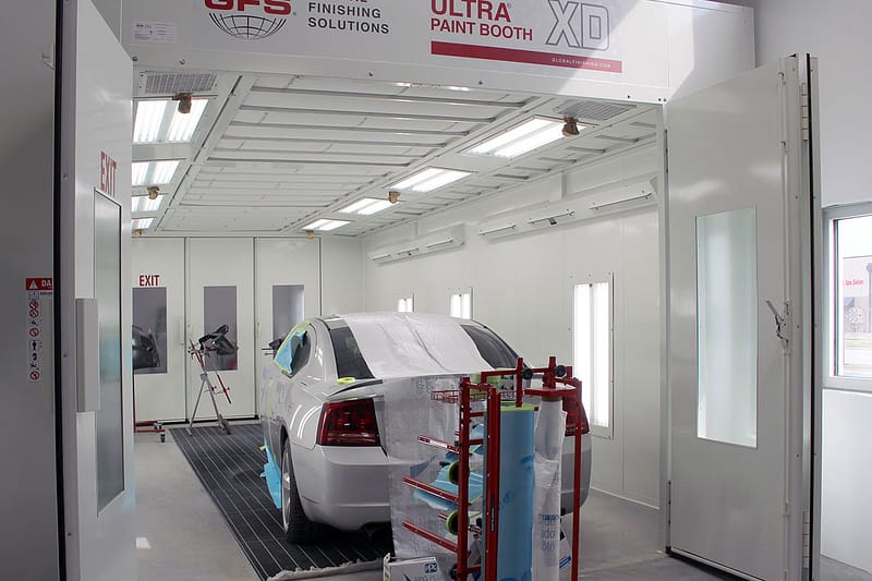 Ultra XD Paint booth with painted car inside