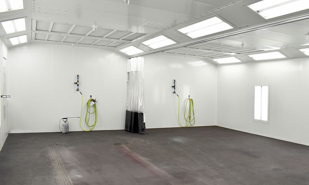 paint booth inside