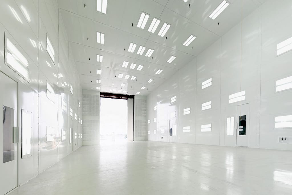 aircraft paint booth lighting provided by GFS