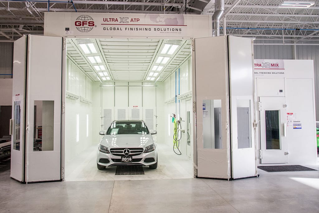 GFS paint booth with mix room