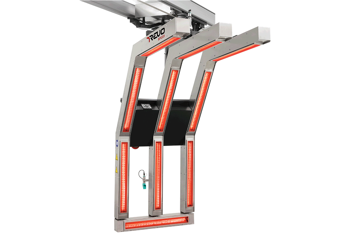 GFS REVO Speed unit on overhead rail inside GFS Paint Booth