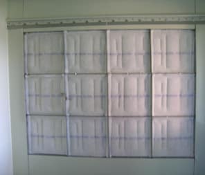 Exhaust filters on wall