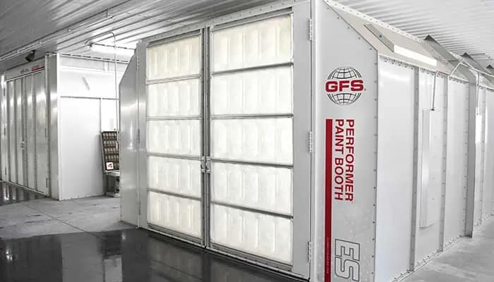 Front exterior of a GFS Performer ES Paint Booth