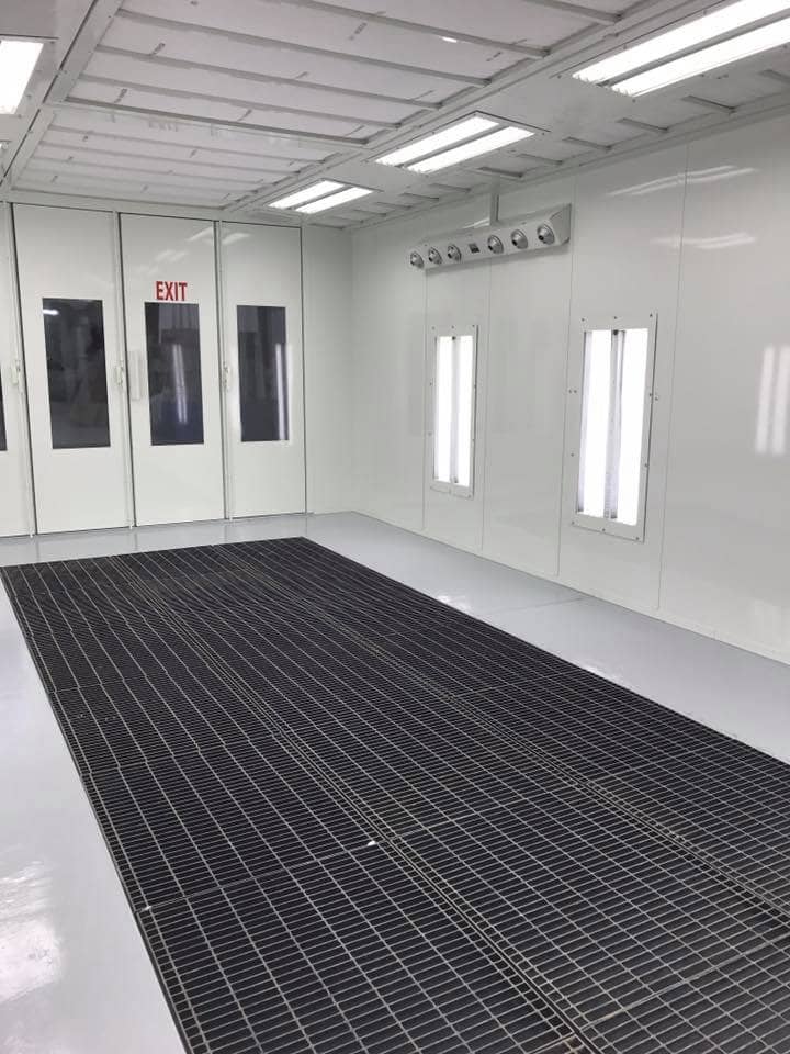 inside of spray paint booth
