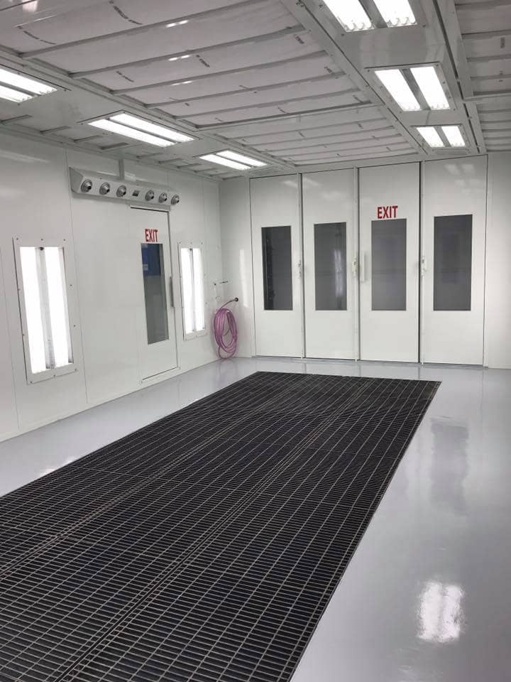 inside of paint spray booth