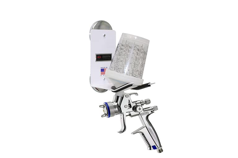 GFS Single GunHanger stays on paint booth walls with heavy duty magnets