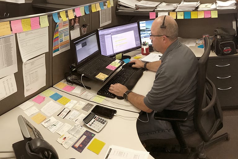 GFS Tech Service Technician on call with customer