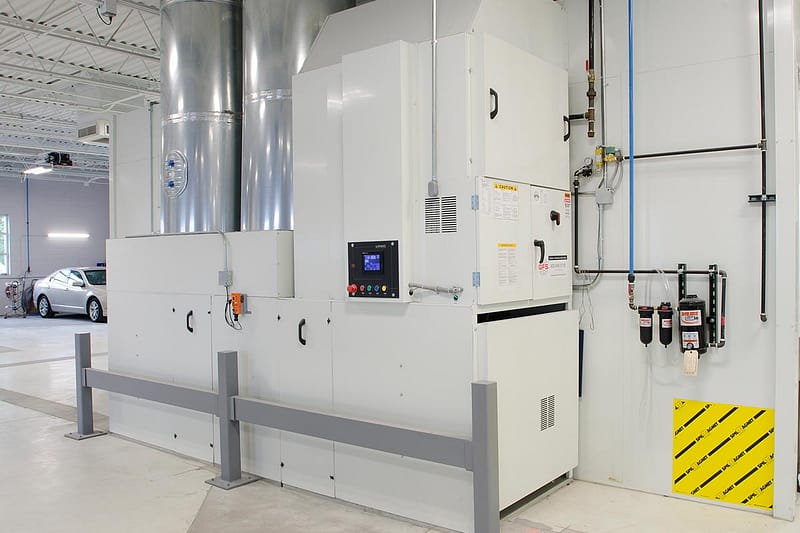 GFS GUL Heater on a GFS UltraCTOF prep booth