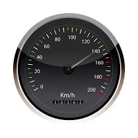 Speedometer at 140 km/h