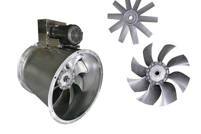 Various fan types displayed together
