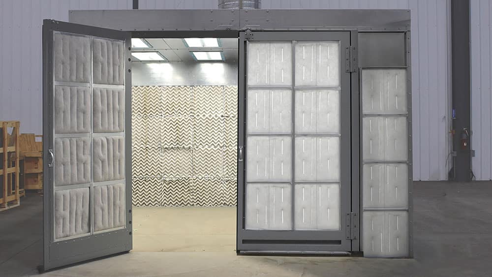 Enclosed Finishing Booth with filtered doors