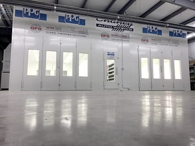 front of paint booths