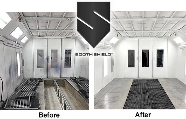 Booth Shield - before and after