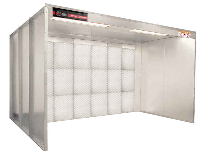Industrial Open Face Paint Booth 12' Wide x 9' High x 12' Deep I.D. (T