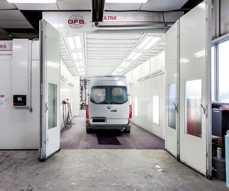Extended Height Booths for Sprinter Vans Global Finishing Solutions