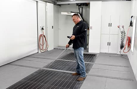 GLOBAL FINISHING SOLUTIONS Paint Spray Booth: Floor, 8 ft Inside Working  Ht, 8 ft Inside Working Wd