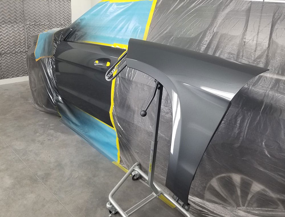 Car inside of Performer ES Paint Booth