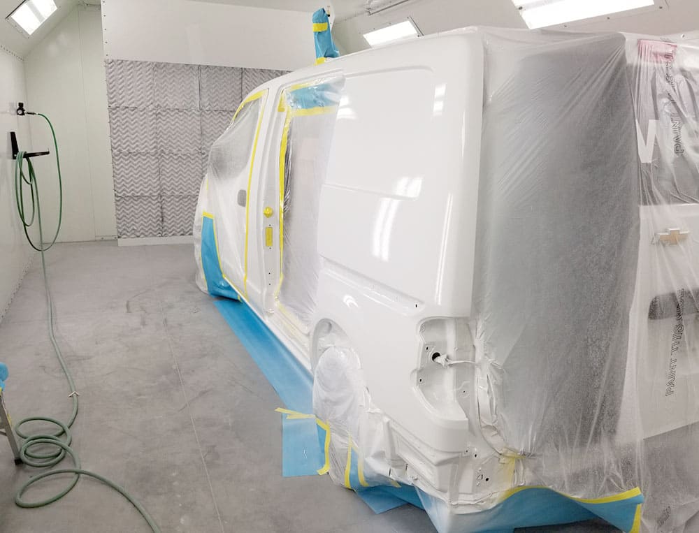 Van inside of Performer ES Paint Booth